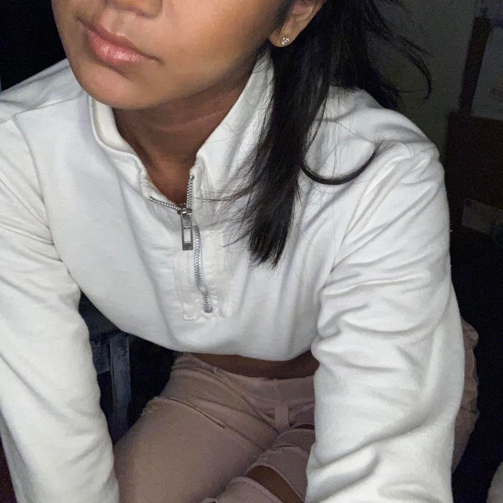 cropped white sweater